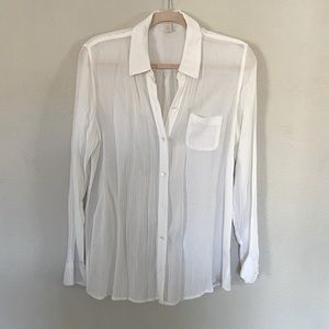 Try Religion gauzy long sleeve white shirt